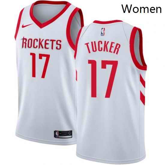 Womens Nike Houston Rockets 17 PJ Tucker Authentic White NBA Jersey Association Edition